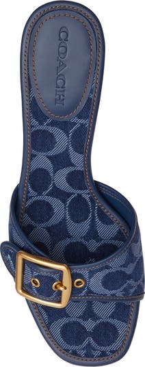 サンダル・ミュール coach Margot Signature C Sandal COACH Margot Signature Logo Jacquard Slide Sandals | Dillard's