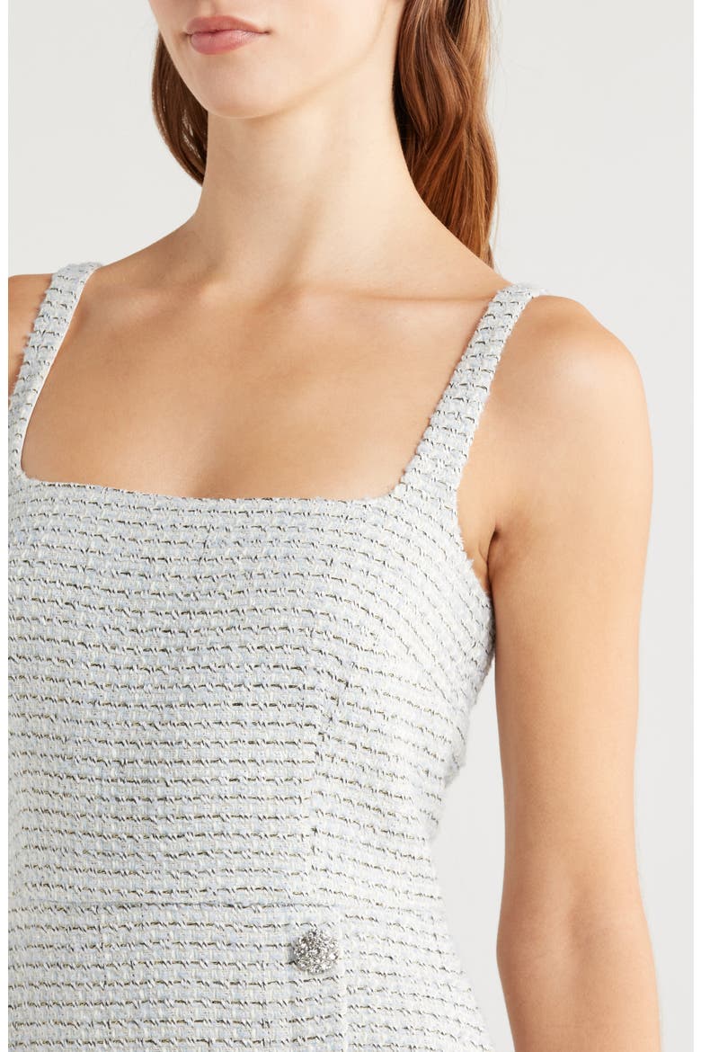 Metallic Tweed Minidress, Alternate, color, 40-LIGHT BLUE MULTI