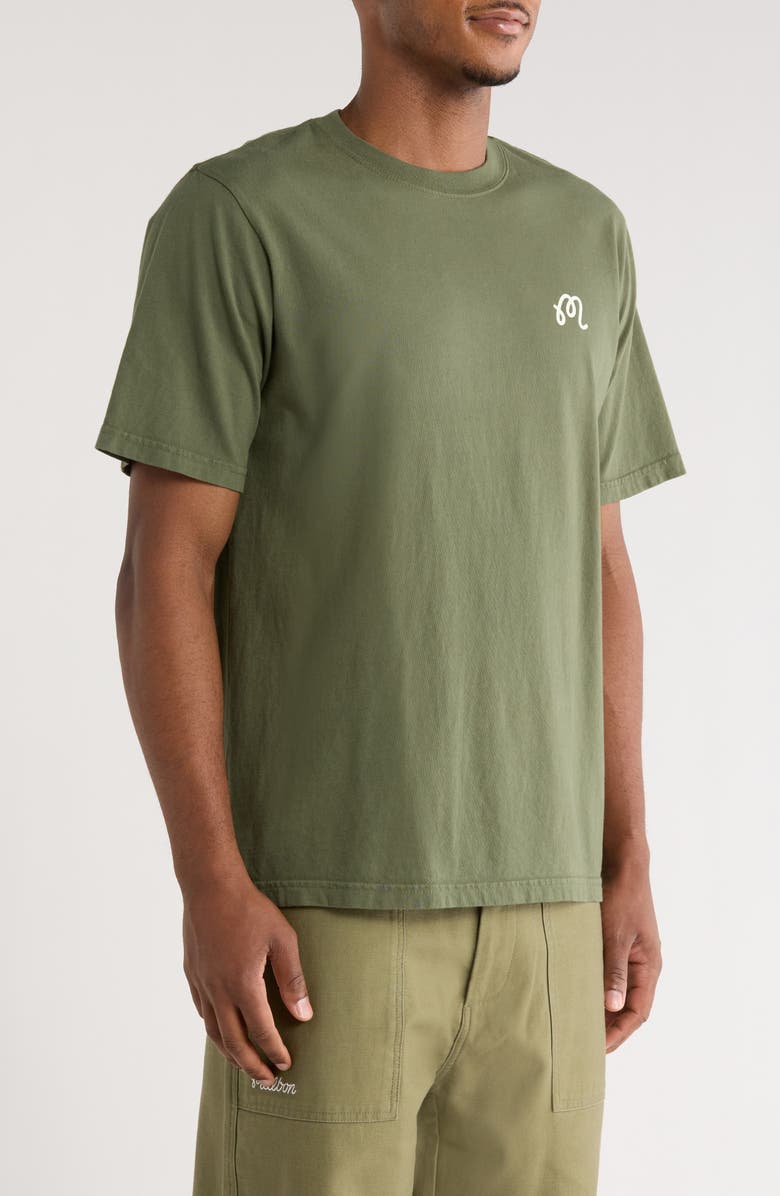 Malbon Golf Oakwood Logo Cotton T-Shirt, Alternate, color, Olivine