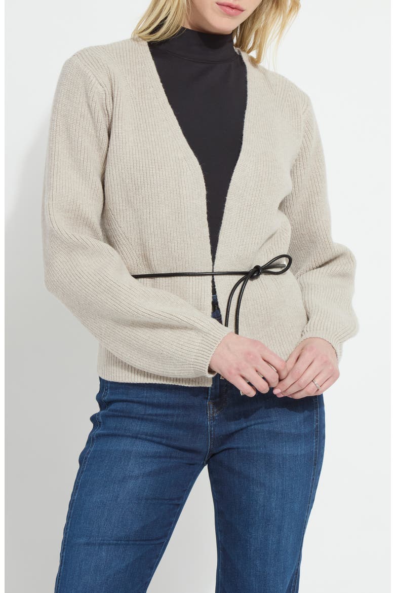 Ravenna Peplum Cardigan, Main, color, REFINED TAUPE