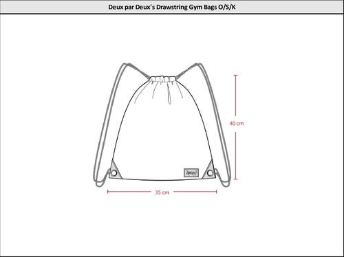 Deux Par Deux Drawstring Bag Dinosaur In Black