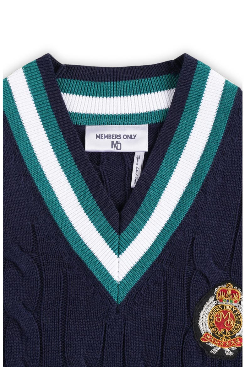 Cable Knit Cricket Sweater, Alternate, color, Navy