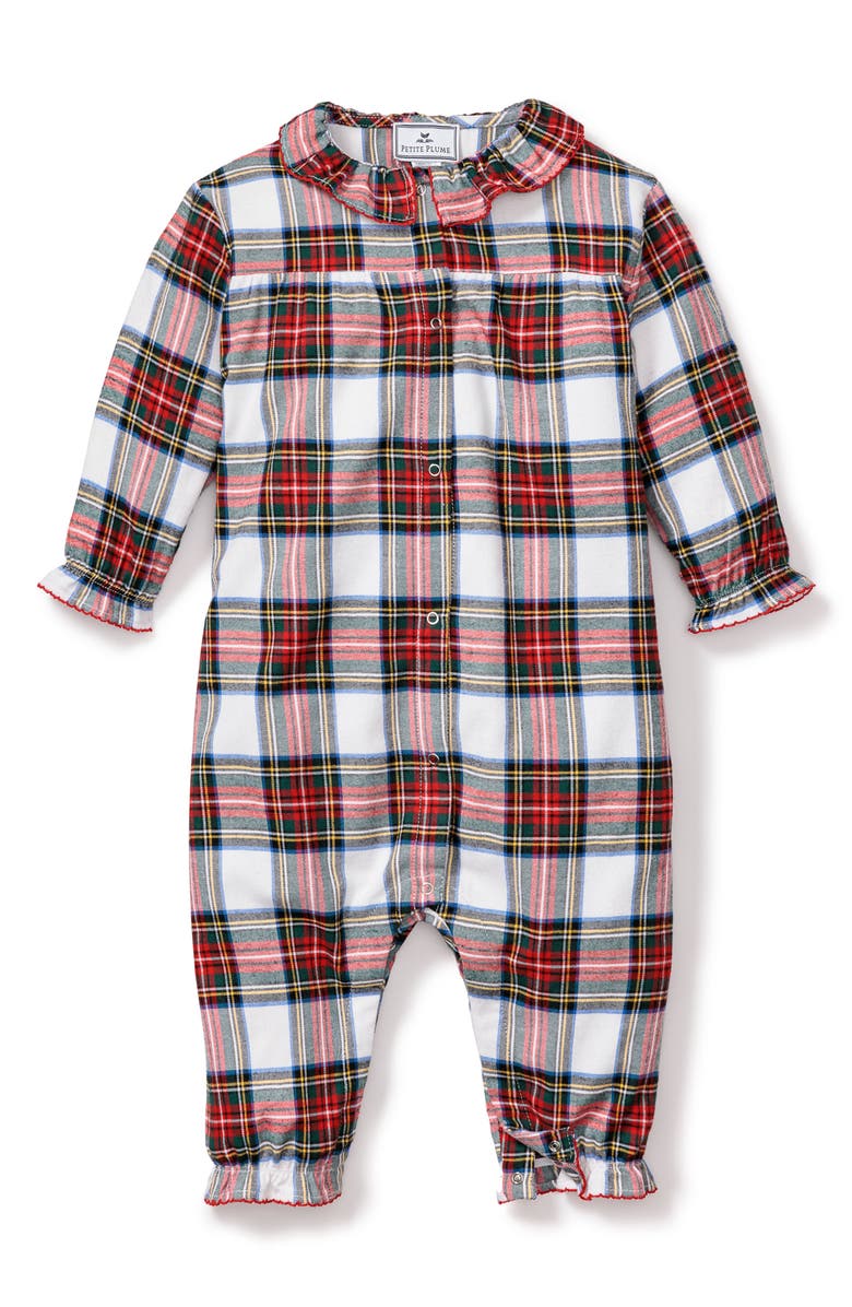 Petite Plume Balmoral Tartan Madeline One-Piece Pajamas, Main, color, 