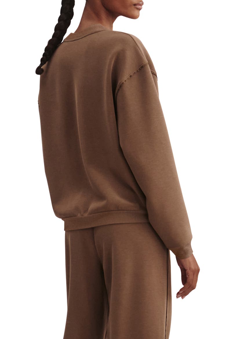 Coralie Crewneck Sweatshirt, Alternate, color, TEAK OLIVE