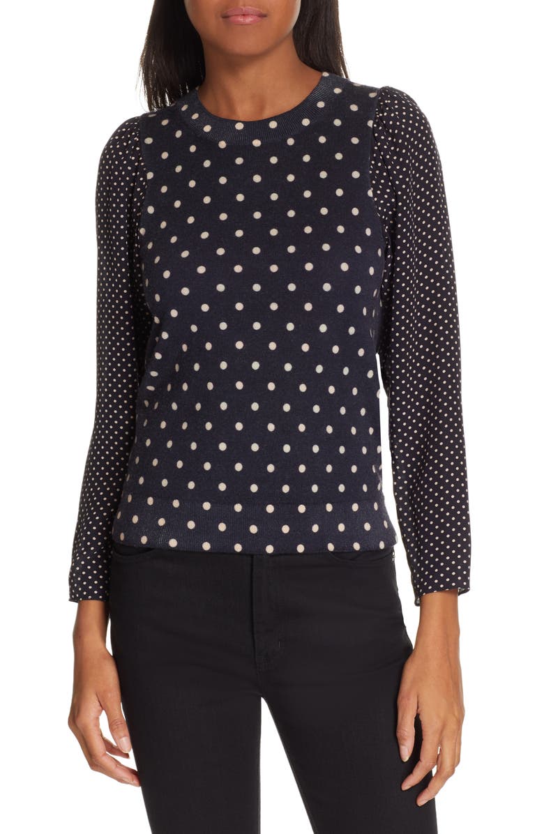 Rebecca Taylor Dot Sweater, Main, color, 