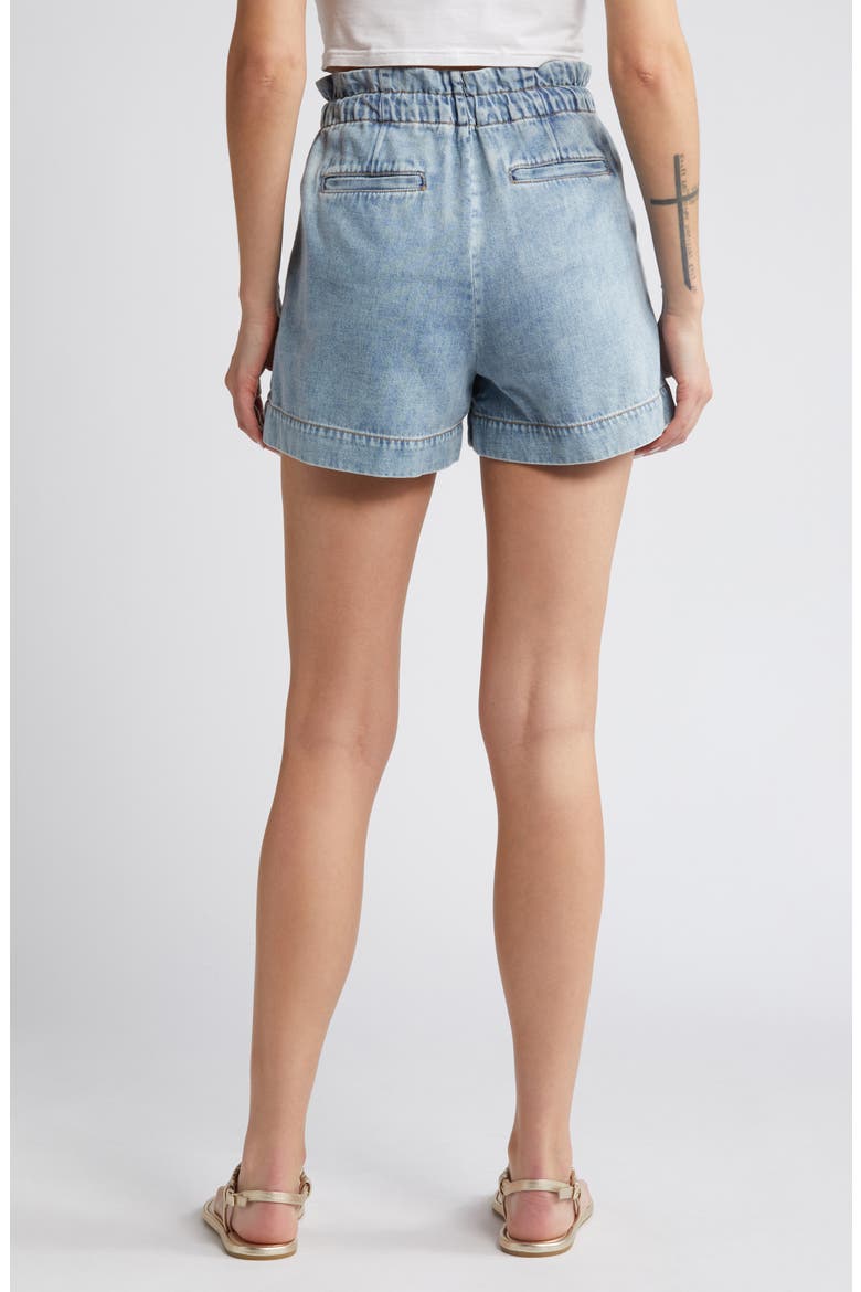 Foster Paperbag Denim Shorts, Alternate, color, FADED INDIGO