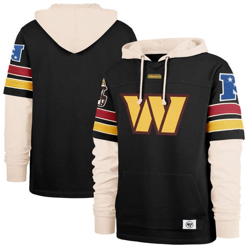 47 Brand Men's Black Washington Commanders Split Zone Cornerback Duo Hoodie In Black