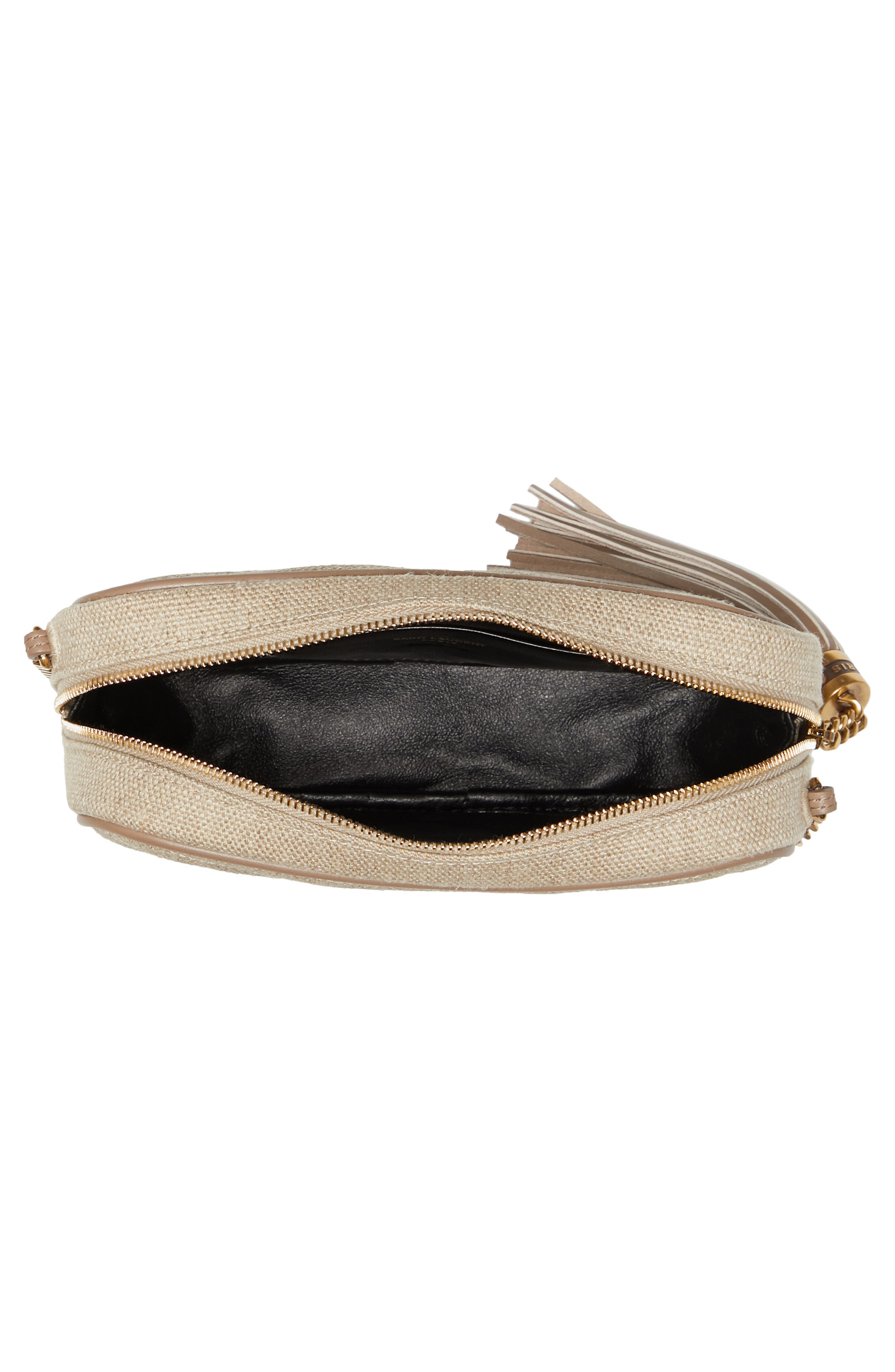 Saint Laurent Mini Lou Matelassé Linen Shoulder Bag, Alternate, color, 
