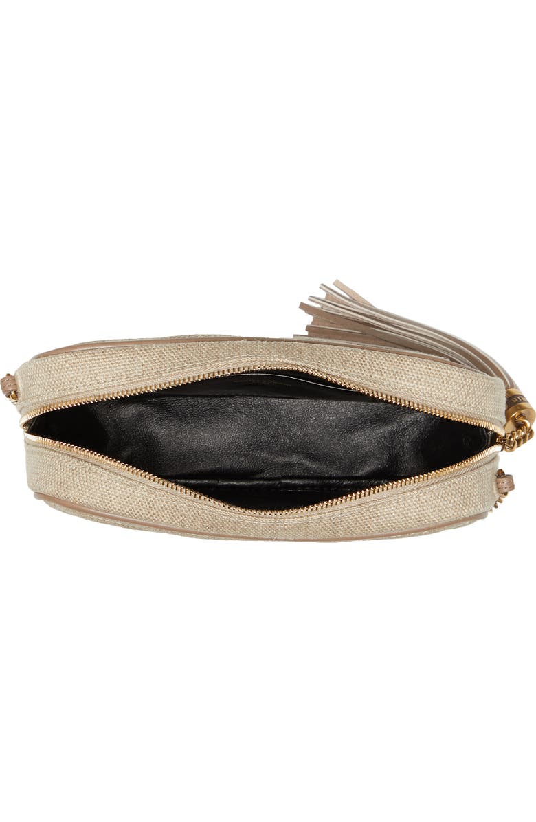 Saint Laurent Mini Lou Matelassé Linen Shoulder Bag, Alternate, color,