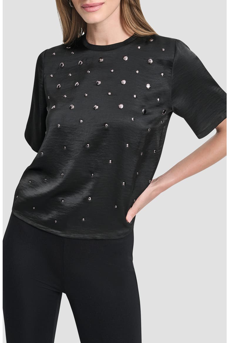 Studded Boxy Top, Main, color, BLACK