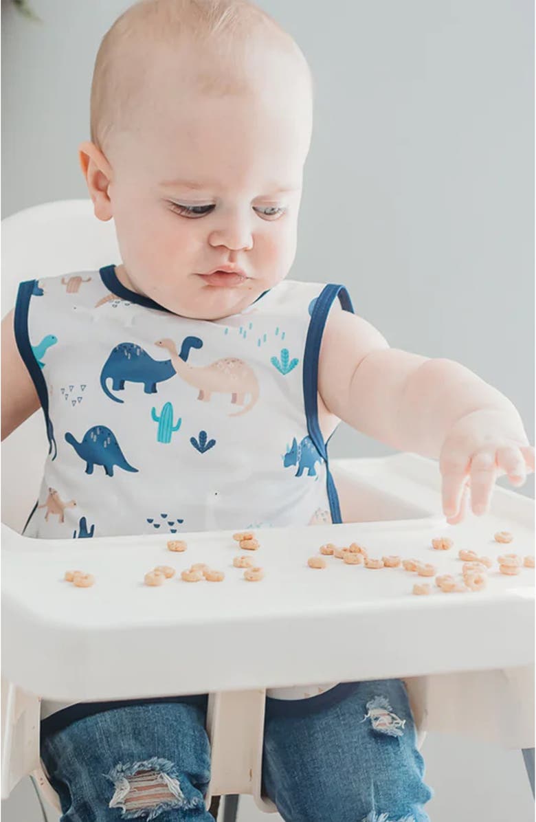 ezpz x BapronBaby Dinos Apron & Feeding Mat Set, Alternate, color, Indigo