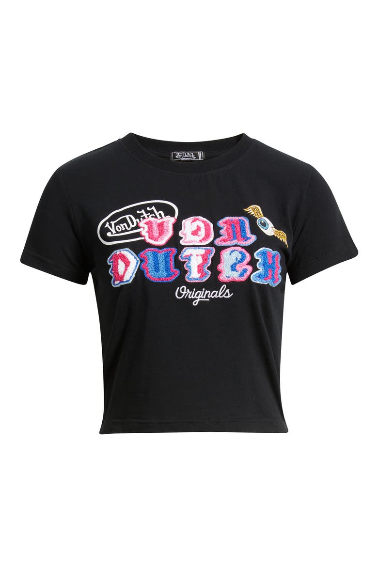 Chenille Graphic Baby T-shirt, Alternate, color, JET BLACK