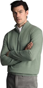 Charles Tyrwhitt Merino Zip Neck Long Sleeve Sweater