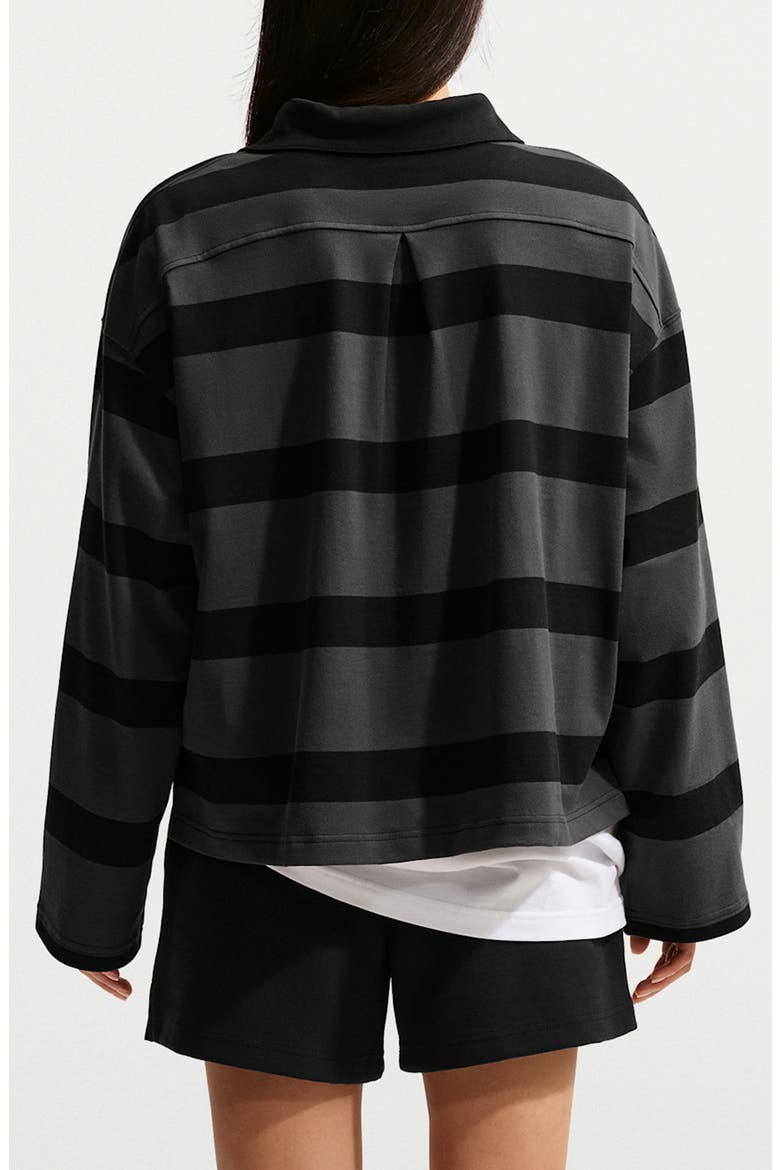 Sportswear Prep Stripe Cotton Top, Alternate, color, DARK SMOKE GREY/BLACK/SAIL