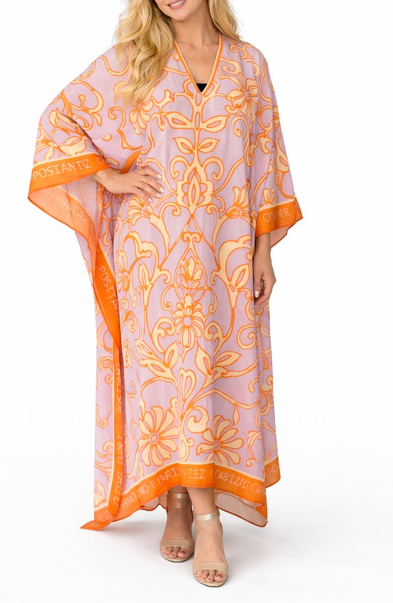 RANEES <p>Long Cotton Cover-Up</p>, Main, color, Orange