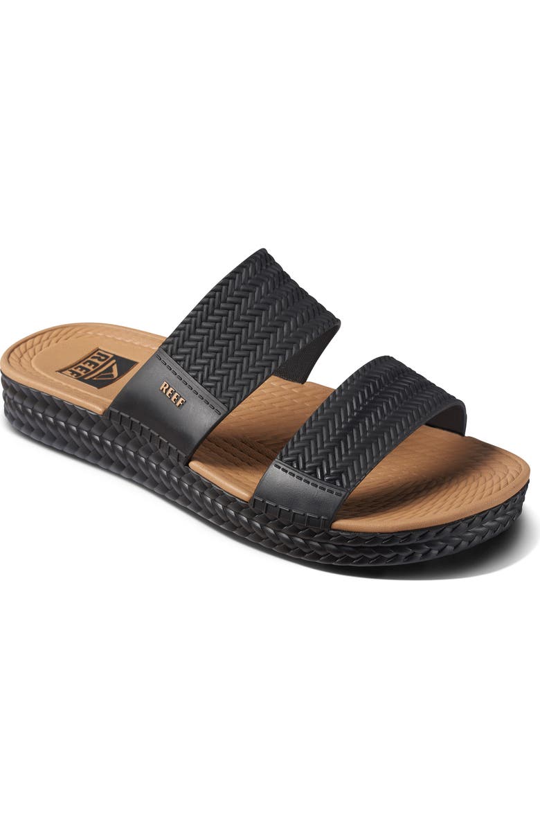 Reef Water Vista Slide Sandal, Main, color, Black/ Tan