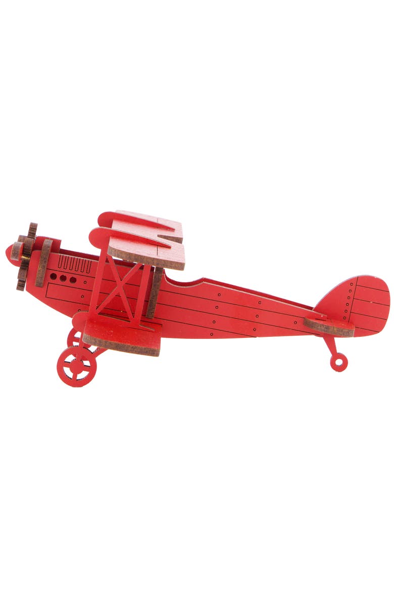 Little & Wood Woodlet Biplane, 3D Wooden Vehicle Puzzle Kit, Ages 6+, Main, color, Multicolored