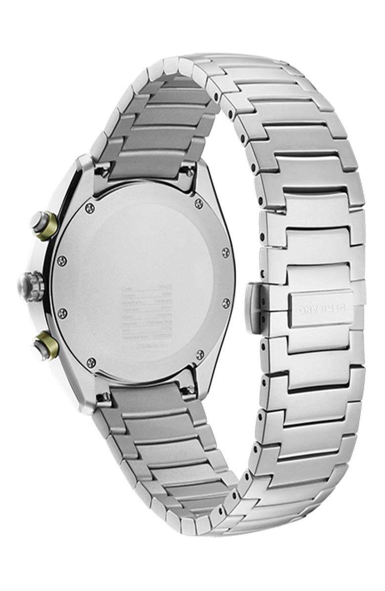 D1 Milano Essential White Chronograph Bracelet Watch, 40mm, Alternate, color, Silver