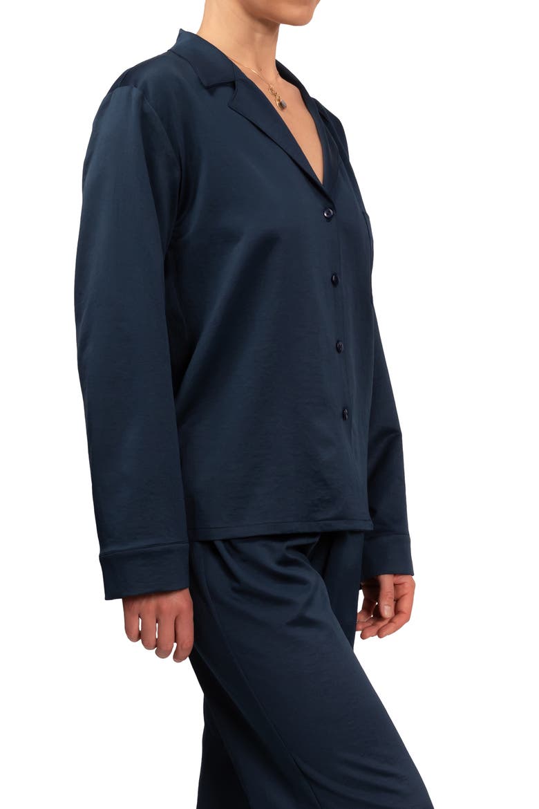 Allison/Angela Cotton Pajamas, Alternate, color, INKY BLUE