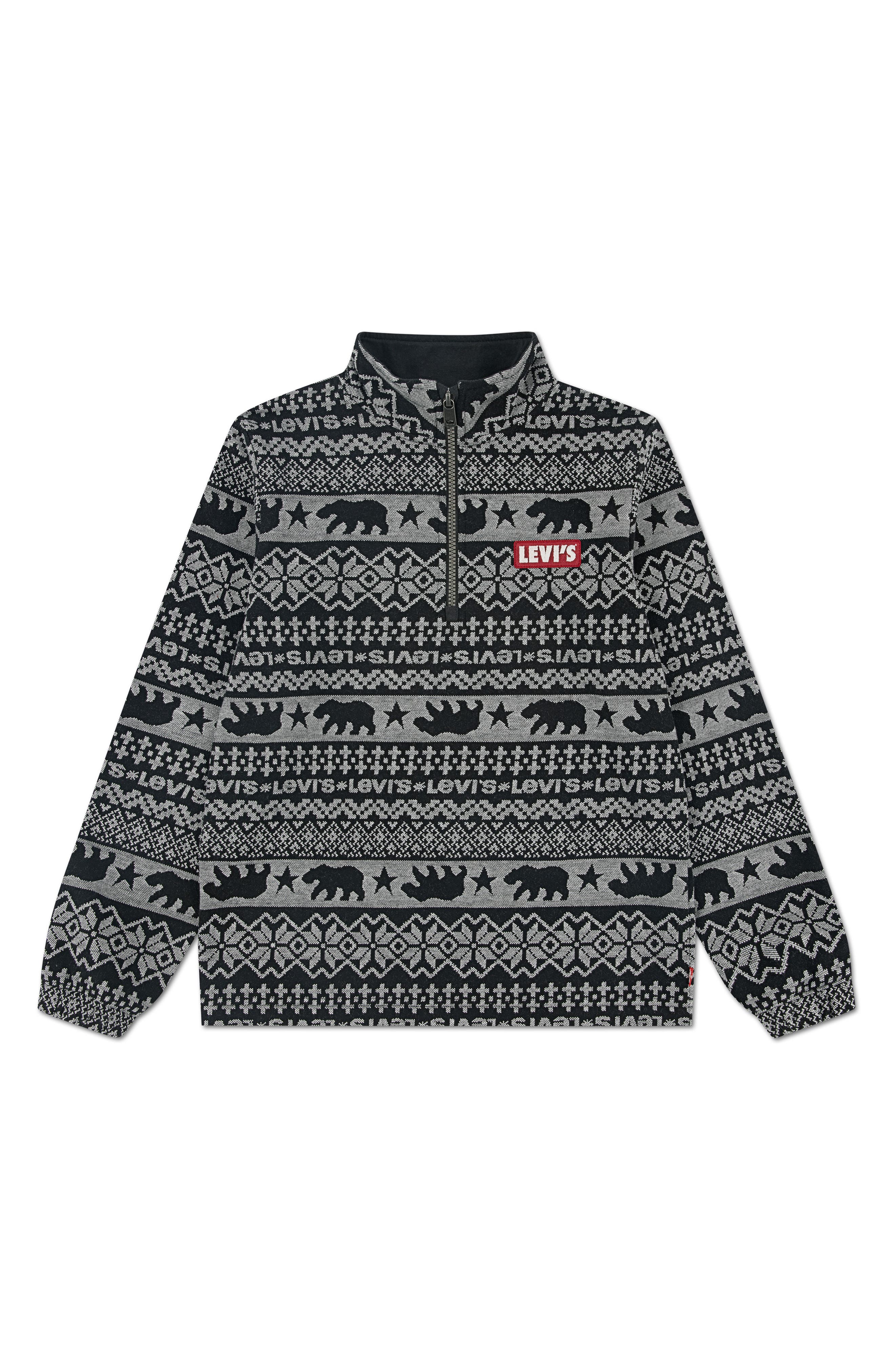 Kids' Geometric Quarter Zip Pullover