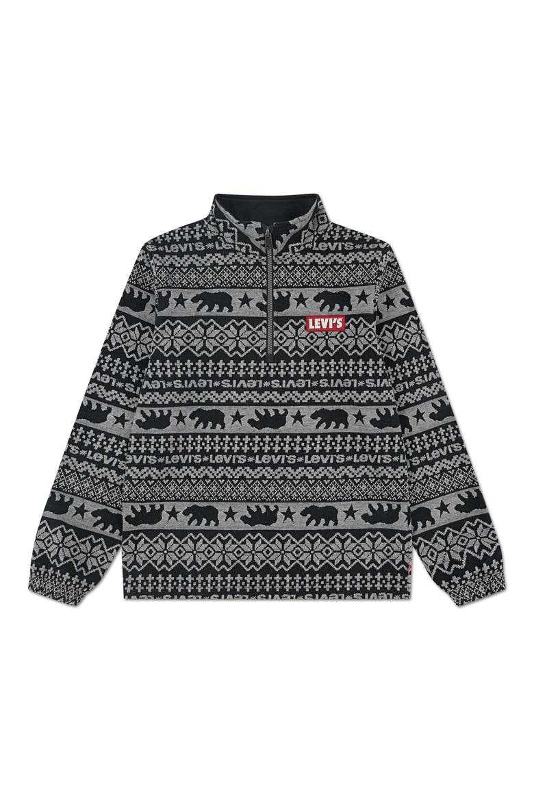 Kids' Geometric Quarter Zip Pullover, Main, color, LEVI EGRET