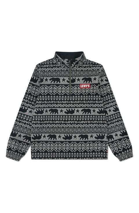 Kids' Geometric Quarter Zip Pullover