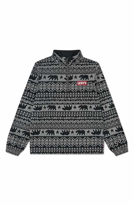 Kids' Geometric Quarter Zip Pullover