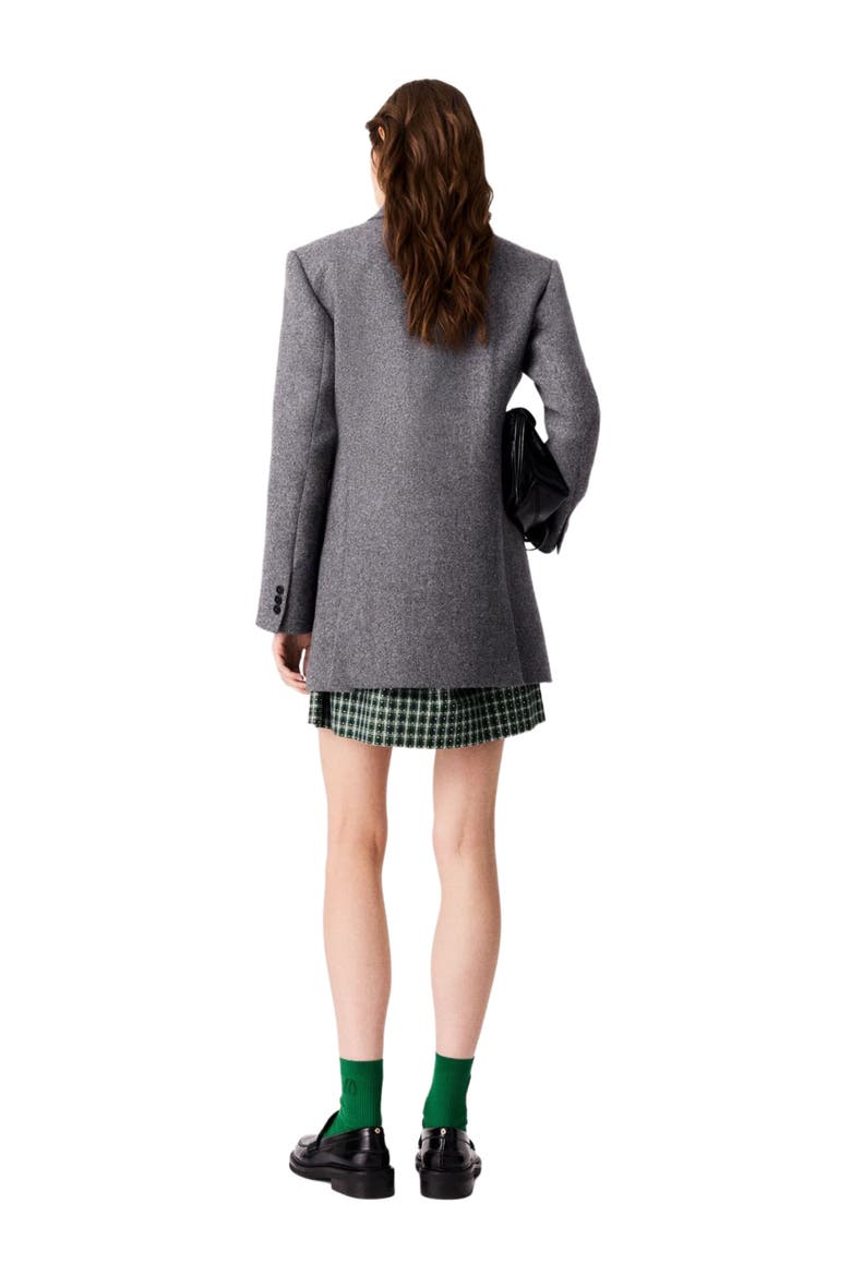 Mid-length wool blend coat, Alternate, color, Grey