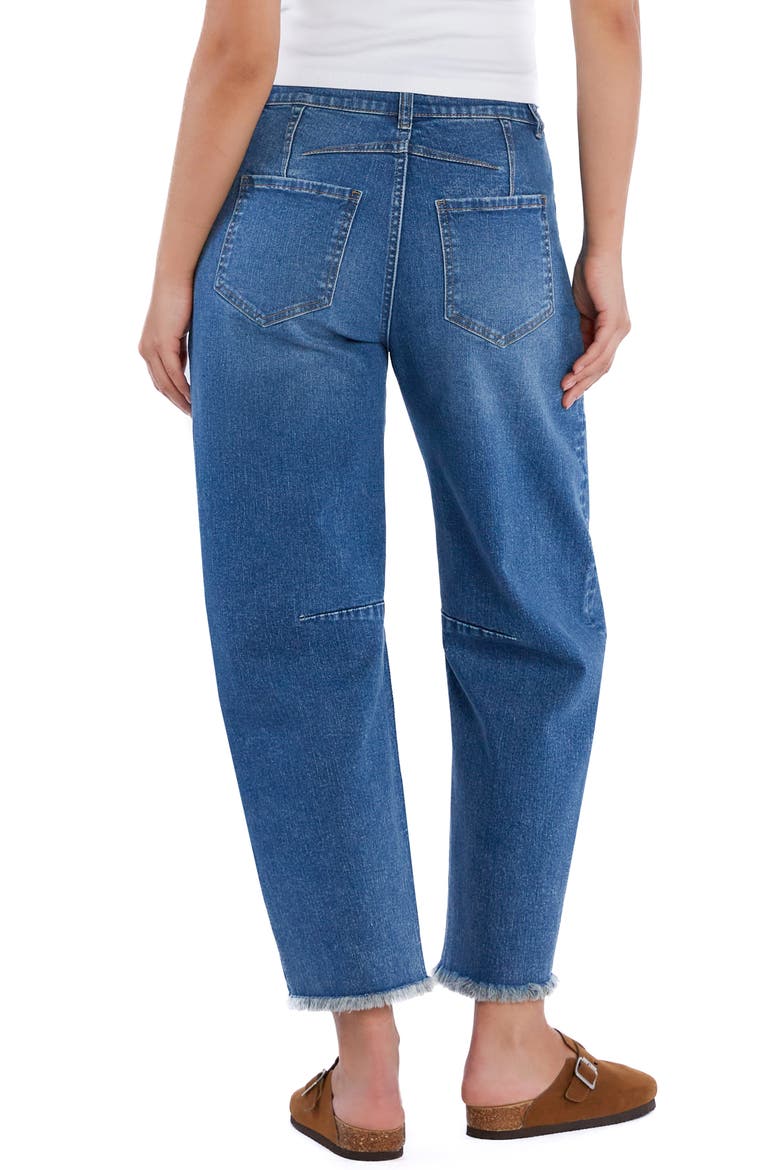 Taylor Frayed Crop Barrel Jeans, Alternate, color, PERFECT BLUE