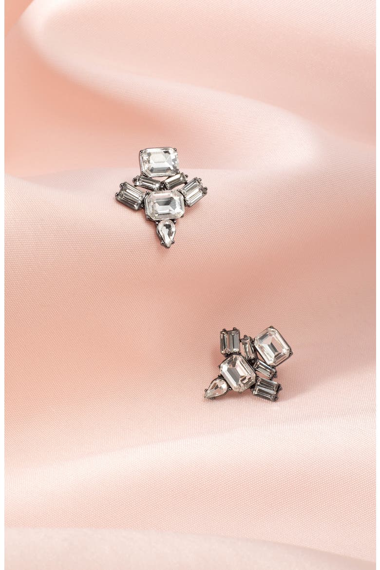 The Showstopper Earrings, Alternate, color, SILVER/ CLEAR