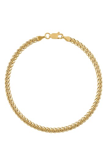 Fuzion Creations 14k Gold Wheat Chain Bracelet In Yellow