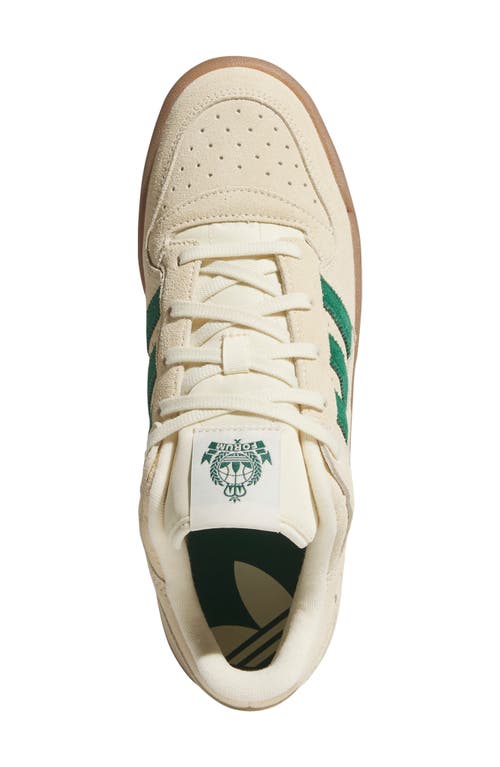 Adidas Originals Adidas Forum Low Basketball Sneaker In Warm Vanilla/dark Green/ivory
