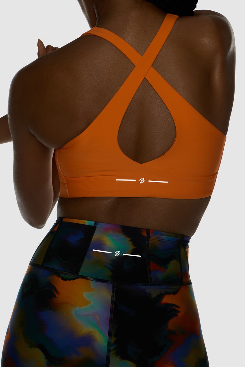 PaceForm Laser Perforation Bra, Alternate, color, Orange Pop