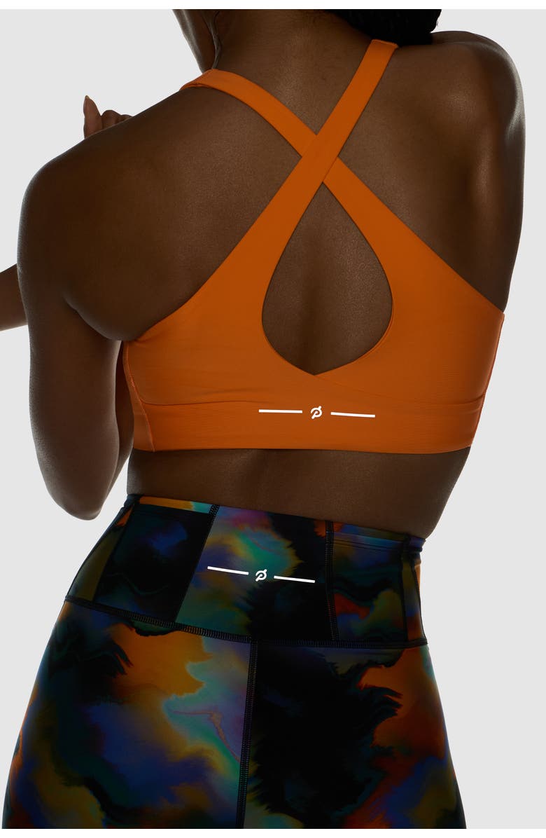 Peloton PaceForm Laser Perforation Bra, Alternate, color, Orange Pop