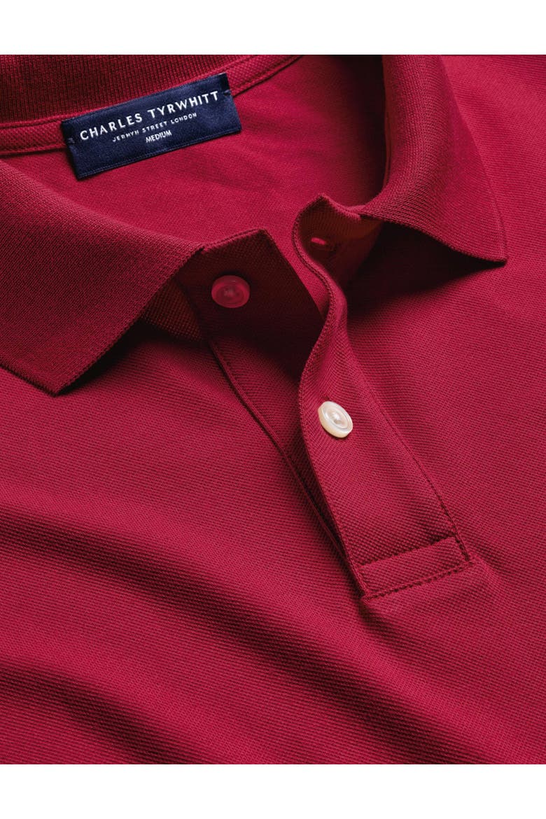 Short Sleeve Cotton Stretch Pique Polo, Alternate, color, Red