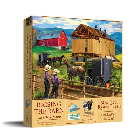 Raising the Barn 500 piece Jigsaw Puzzle for Adults