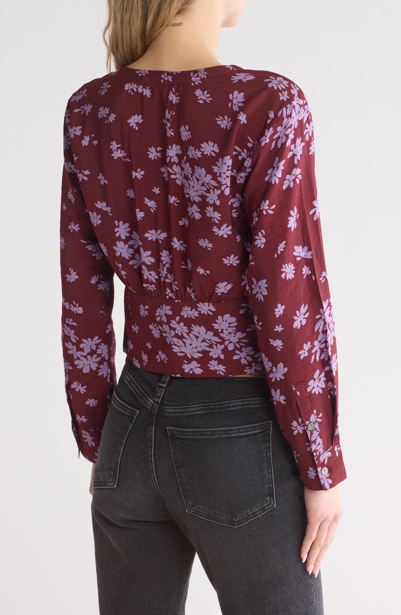 Madewell V-Neck Button-Front Shirt, Alternate, color, Cabernet