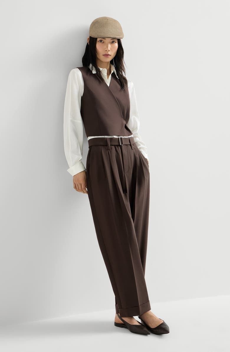 Brunello Cucinelli Sartorial Baggy trousers, Alternate, color, Cocoa