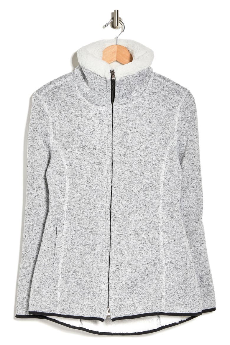 Ookie and LaLa Faux Shearling Lined Sweater Jacket, Alternate, color, HEATHER GREY