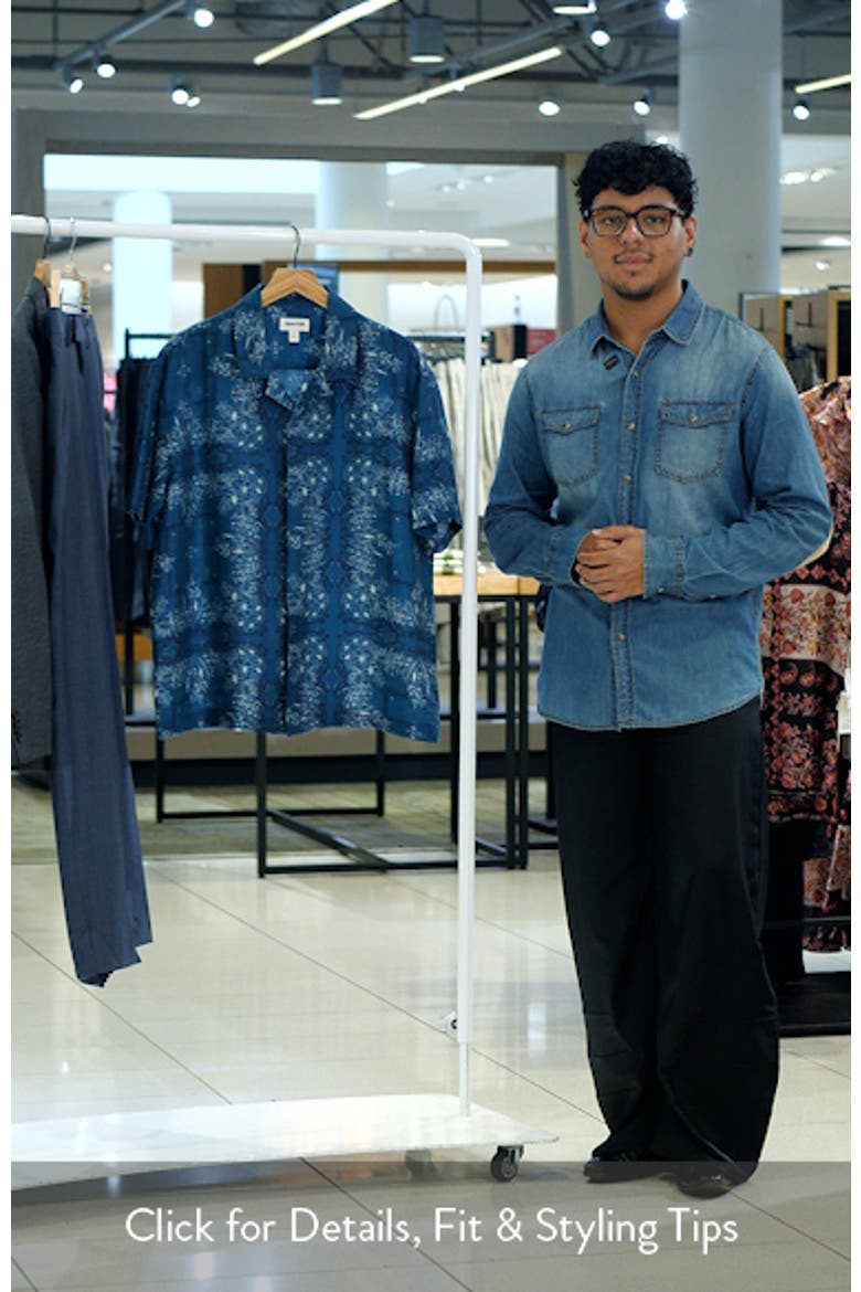 Floral Print Short Sleeve Button-Up Shirt video
