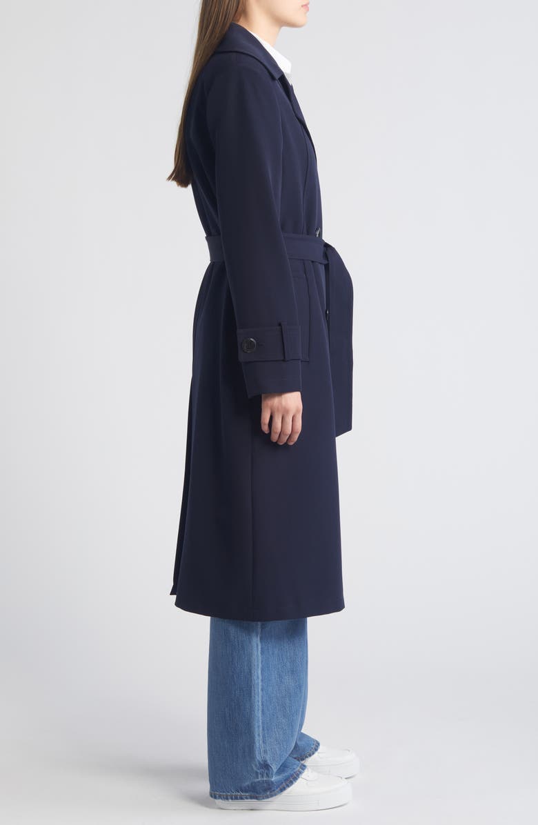 Sam Edelman Double Breasted Belted Trench Coat, Alternate, color, Navy