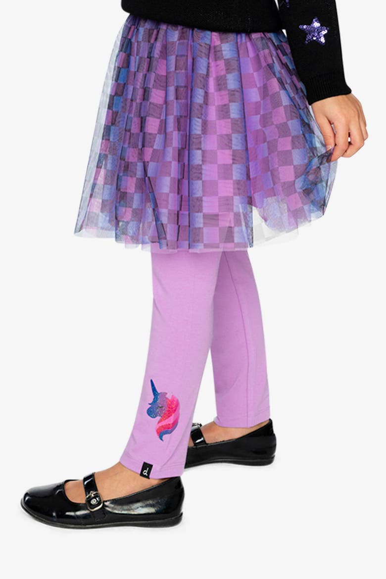 Organic Cotton Shimmer Detail Jersey Leggings, Alternate, color, Violet