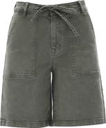 Bayeas Drawstring High Waist Denim Bermuda Shorts