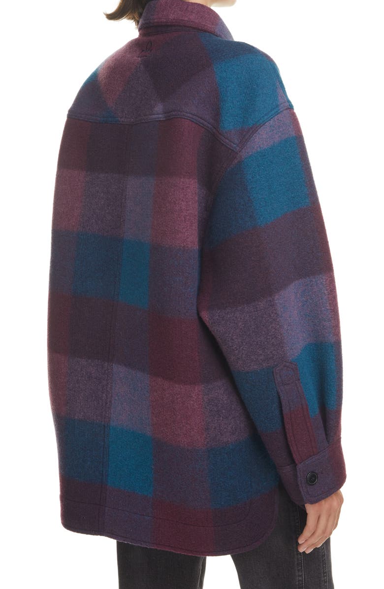 Isabel Marant Étoile Harveli Buffalo Check Shirt Jacket, Alternate, color, Dark Plum