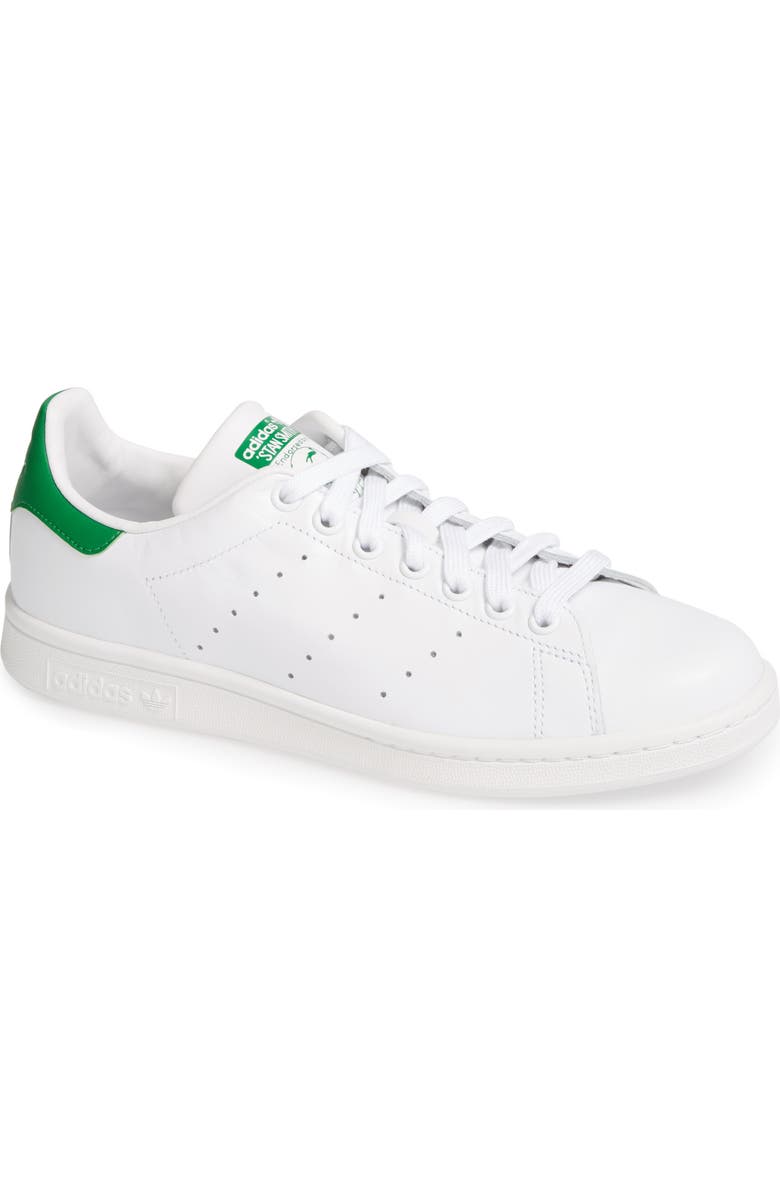 adidas Stan Smith Sneaker, Main, color, White/White/Green