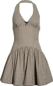 Nia Ollie Sleeveless Halter Minidress