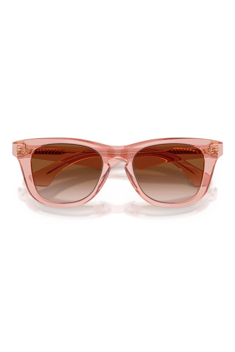 Kids' 46mm Small Square Sunglasses, Alternate, color, TRANSPARENT PINK / BROWN