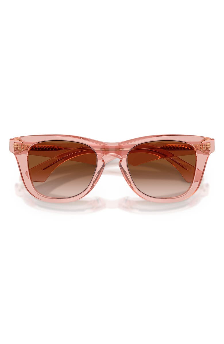 Burberry Kids' 46mm Small Square Sunglasses, Alternate, color, Transparent Pink / Brown