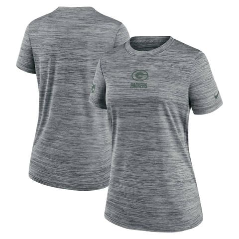 Women's Nike Gray Green Bay Packers Sideline Velocity Performance T-Shirt
