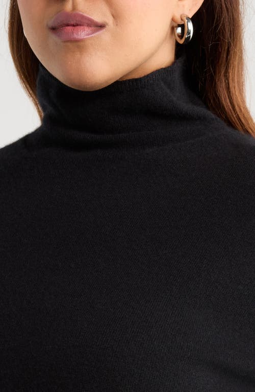 Nordstrom Oversize Cashmere Turtleneck Sweater In Black